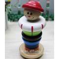 Clown Shape Wooden Stacker Tower For Kids